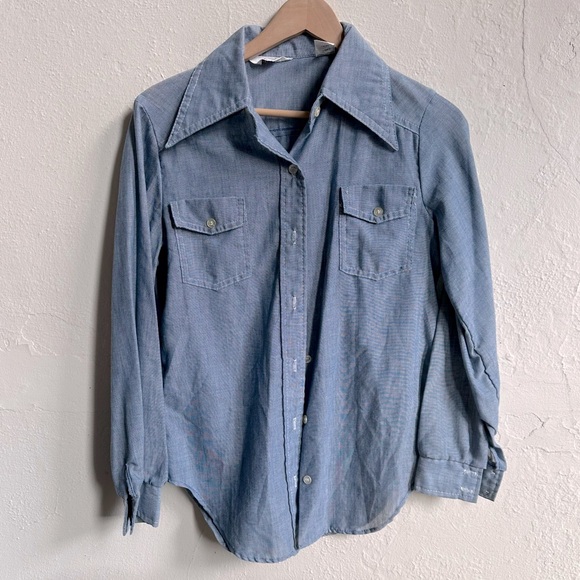 VINTAGE Denim Button Up - Picture 1 of 6